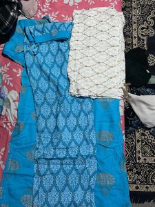 Elegant Blue &amp; Gold Kurta