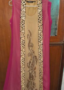 Elegant Embroidered Sleeveless Kurti