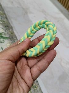 Green Yellow Handmade Rubber Bracelet