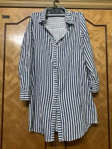 Blue Strip Tunic  Above Knee Length