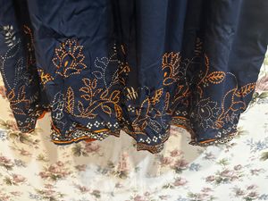 Navy Blue Long A-line Kurta