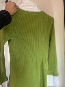 Green Shirt Style Sweater/ Cardigan