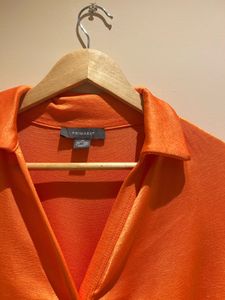 Orange Button-Up Top