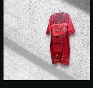 Red Kurta Set