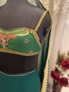 Elegant green fishcut  Lehenga Choli Set