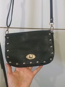 Black leather bag