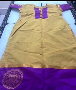 Combo Purple And Mustard Kurthi