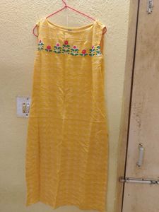 Yellow Embroidered Kurta
