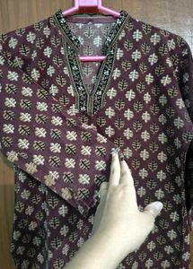 Brown Printed Kurti