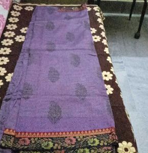 Purple Floral Border Fabric