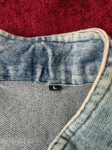 winter Denim Jacket with Stripes