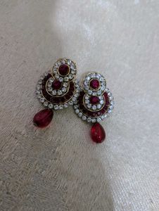 Beautiful Red n white combination Earrings