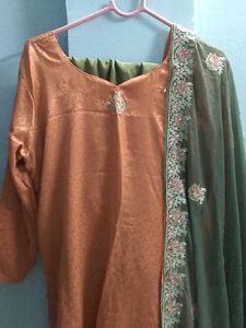 Elegant Orange Embroidered Salwar Kameez