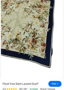Vintage Yves Saint Laurent Silk Scarf/Bandana