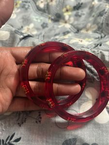 Red  plastic  bangles