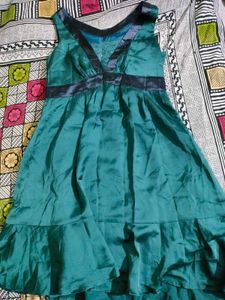 Green Satin Dress