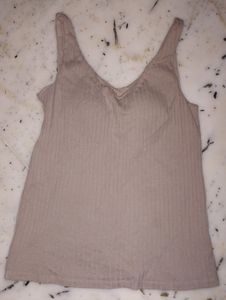 Thin Stripped Top With Cups Inside,No Need To Wear Bra.
