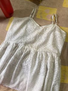 White Floral peplum top