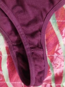 Burgundy Cotton Briefs non wireless bra