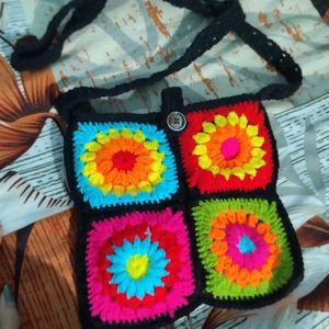 Colorful Crochet Sling Bag