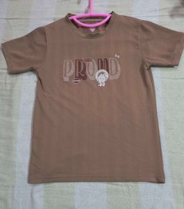 Brown Graphic Tee - "Proud" Design
