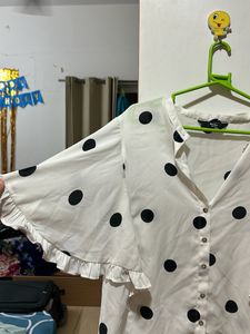 Polka Dot White Top
