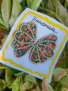 Beaded Butterfly Handmade Earrings