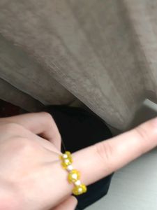 BEADED YELLOW RING FLOWER