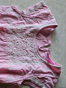 Biba Chikankari Kurti Top For 4-6 Year girl