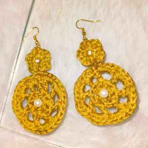 Handmade Crochet Flower Earrings