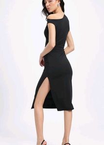 Black Bodycon Dress With Slit