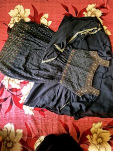 Embroidered Grey Nayra Plazzo