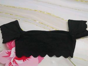 (800)Black Off-Shoulder Bra
