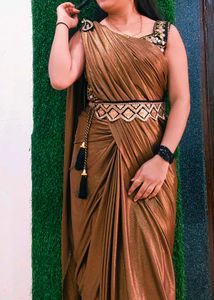 Golden Party Wear Saree