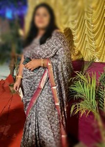 Beautiful Festive Silk Sari Lavender Colour