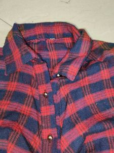 Red Plaid Shirt Dress