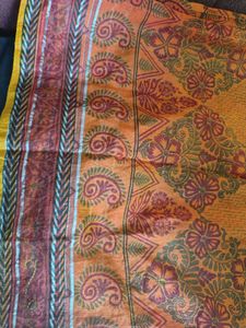 Orange Paisley Print Textile