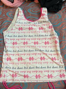 Cute Pink Bow Tank Top
