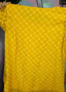Yellow Printed Kurta