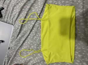SHEIN  neon  yellow crop top strap