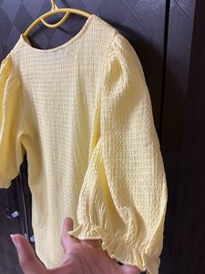 Yellow Puff Sleeve Top