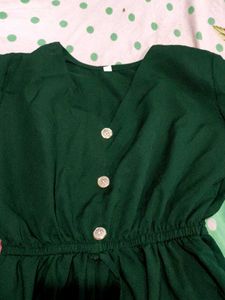 Green Flared Sleeve Top