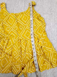 Yellow Printed Top For Women