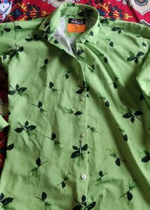 Green Floral Print Shirt