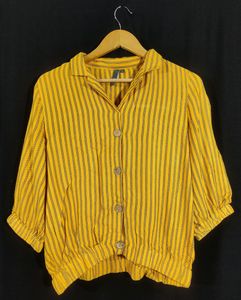 Yellow Striped Top. Classy Chic Look.