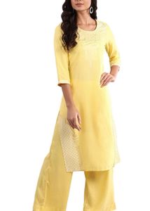 Yellow Embroidered Kurta Set