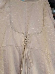 Gold And Nude Anarkali Without Bottom
