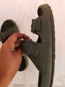 Comfortable Women's Olive Green Slides, 9 Size