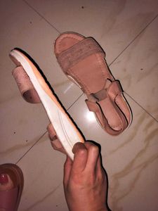 Peach nude Colour Women Slippers With Light Heels
