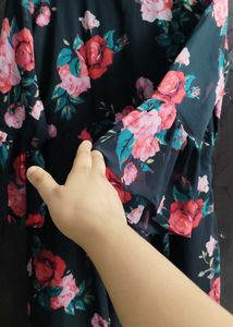Floral Printed High Low Dress